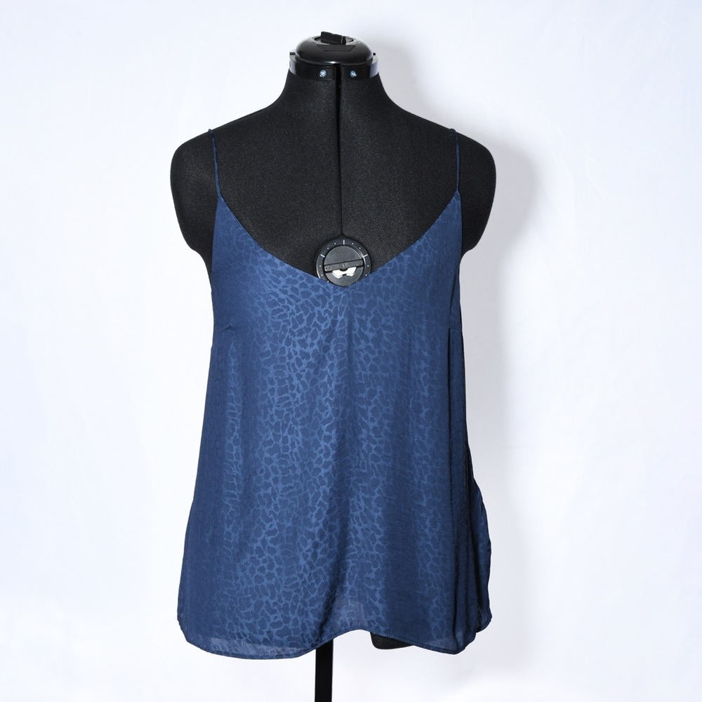 Blue Leopard V Neck Cami